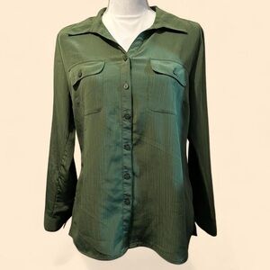 Notations Green Button-Up Utility Shirt